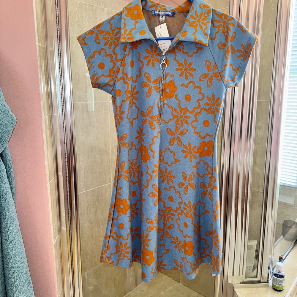 NWT Urban Outfitters Retro Knit Zip Up Mini Dress- Size Medium - Picture 11 of 13